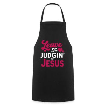 Überlassen Sie das Urteil Jesus - Kochschürze - Schwarz - Vorne - AI Model Male 185 dark (185cm)
