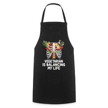 Vegetarian Balancing My Life - Cooking Apron - black - Front - AI Model Male 185 dark (185cm)