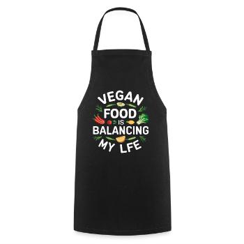 Vegan Food Is Balancing My Life - Cooking Apron - black - Front - AI Model Male 185 dark (185cm)