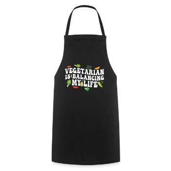 Vegetarian Balancing My Life - Cooking Apron - black - Front - AI Model Male 185 dark (185cm)