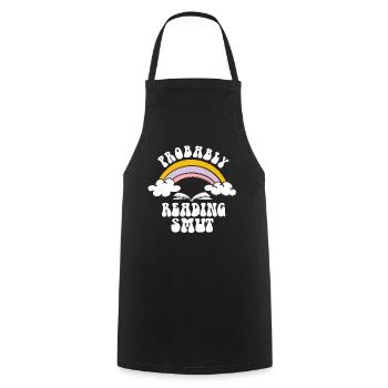 Probably Reading Smut Romance Books Smut - Cooking Apron - black - Front - AI Model Male 185 dark (185cm)