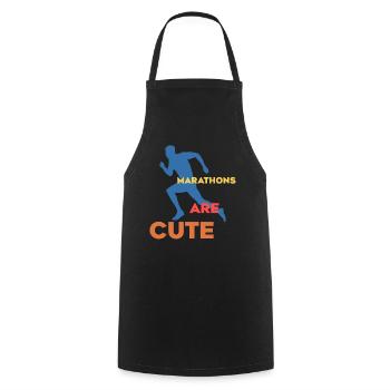 Marathons sind süß Ultramarathon - Kochschürze - Schwarz - Vorne - AI Model Male 185 dark (185cm)