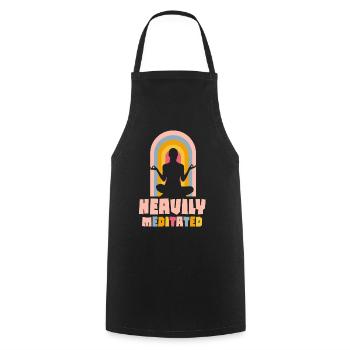 Heavily Meditated - Cooking Apron - black - Front - AI Model Male 185 dark (185cm)