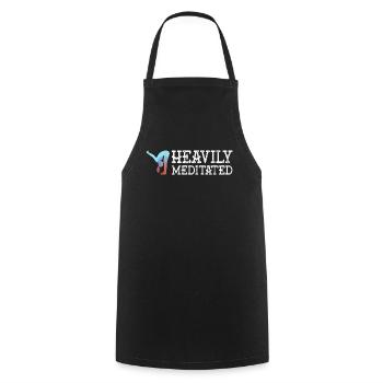 Heavily Meditated - Cooking Apron - black - Front - AI Model Male 185 dark (185cm)