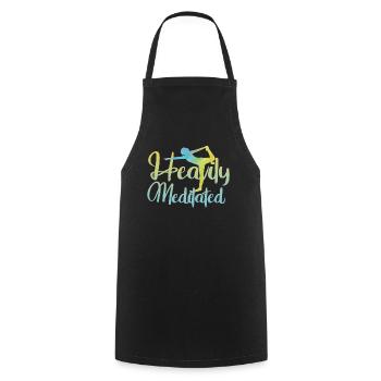 Heavily Meditated - Cooking Apron - black - Front - AI Model Male 185 dark (185cm)