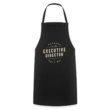 Proud Executive Director - Cooking Apron - black - Front - AI Model Male 185 dark (185cm)