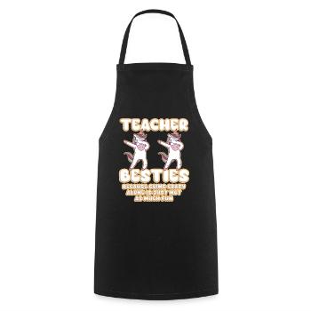 Teacher Besties Because Going Crazy - Cooking Apron - black - Front - AI Model Male 185 dark (185cm)