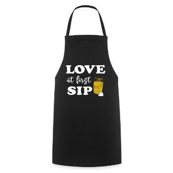 Love At First Sip Kombucha Lover - Cooking Apron - black - Front - AI Model Male 185 dark (185cm)