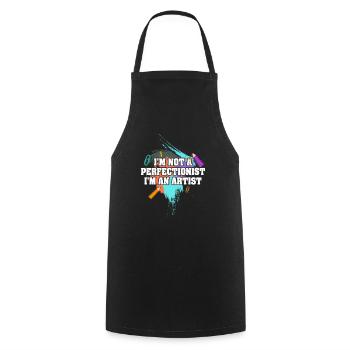 I'm Not A Perfectionist I'm An Artist - Cooking Apron - black - Front - AI Model Male 185 dark (185cm)