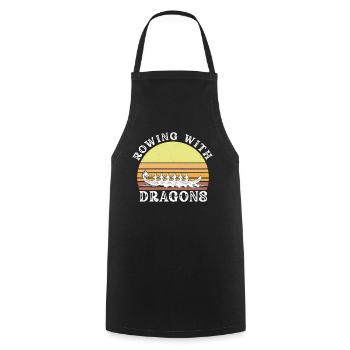 Rowing With Dragons Dragonboat - Cooking Apron - black - Front - AI Model Male 185 dark (185cm)