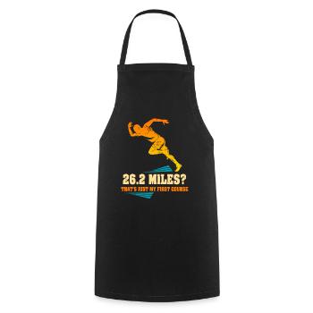 26,2 milles ? Ce n’est que mon premier cours - Tablier de cuisine - noir - Devant - AI Model Male 185 dark (185cm)