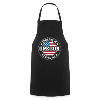 Someone In Oregon Loves Me - Cooking Apron - black - Front - AI Model Male 185 dark (185cm)
