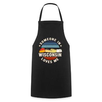 Jemand in Wisconsin liebt mich - Kochschürze - Schwarz - Vorne - AI Model Male 185 dark (185cm)
