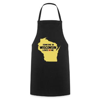 Quelqu’un dans le Wisconsin m’aime - Tablier de cuisine - noir - Devant - AI Model Male 185 dark (185cm)