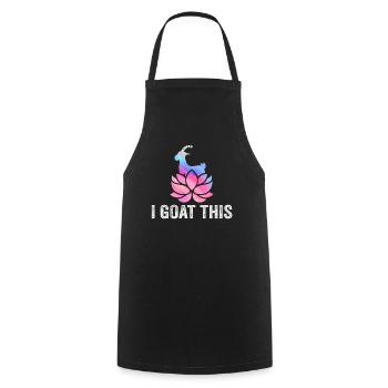 Je chèvre ce passionné de yoga - Tablier de cuisine - noir - Devant - AI Model Male 185 dark (185cm)