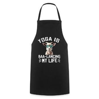 Goat Yoga Équilibrer ma vie - Tablier de cuisine - noir - Devant - AI Model Male 185 dark (185cm)
