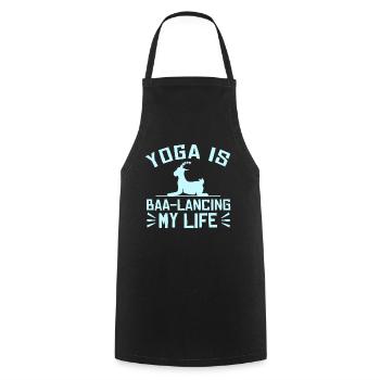 Goat Yoga Équilibrer ma vie - Tablier de cuisine - noir - Devant - AI Model Male 185 dark (185cm)