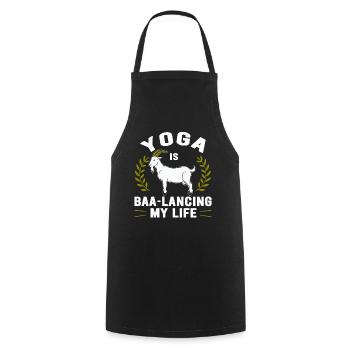 Goat Yoga Équilibrer ma vie - Tablier de cuisine - noir - Devant - AI Model Male 185 dark (185cm)