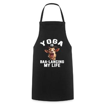 Goat Yoga Équilibrer ma vie - Tablier de cuisine - noir - Devant - AI Model Male 185 dark (185cm)