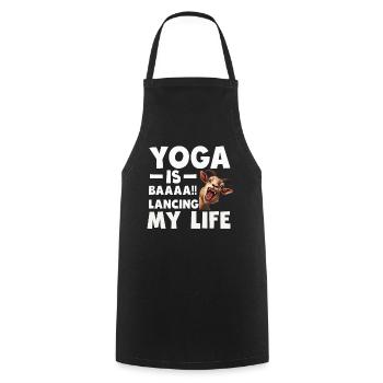 Goat Yoga Équilibrer ma vie - Tablier de cuisine - noir - Devant - AI Model Male 185 dark (185cm)