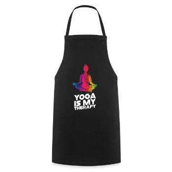 Le yoga est ma thérapie - Tablier de cuisine - noir - Devant - AI Model Male 185 dark (185cm)