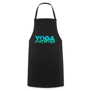 Le yoga est ma thérapie - Tablier de cuisine - noir - Devant - AI Model Male 185 dark (185cm)