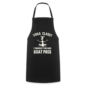 Yoga Class Or Goat Pass - Cooking Apron - black - Front - AI Model Male 185 dark (185cm)