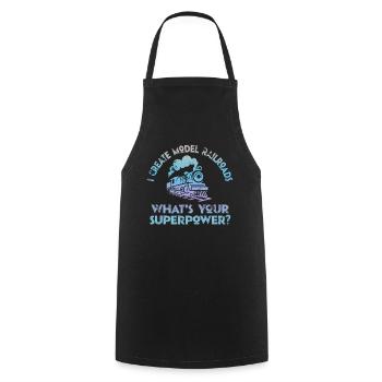 I Create Model Railroads Superpower - Cooking Apron - black - Front - AI Model Male 185 dark (185cm)
