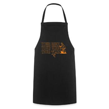 Your Ride Your Vibe Your Time - Cooking Apron - black - Front - AI Model Male 185 dark (185cm)