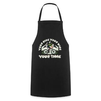 Your Ride Your Vibe Your Time - Cooking Apron - black - Front - AI Model Male 185 dark (185cm)