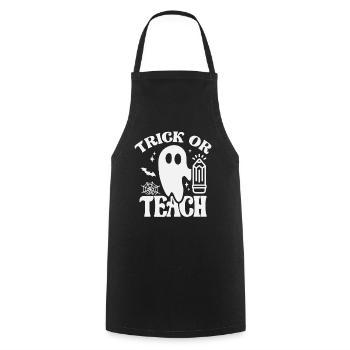 Trick or Teach - Groovy Halloween Teacher - Cooking Apron - black - Front - AI Model Male 185 dark (185cm)