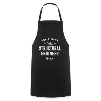 Don't Make Me Use My Structural Engineer Voice - Cooking Apron - black - Front - AI Model Male 185 dark (185cm)