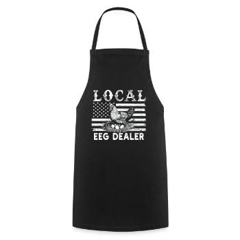 Lokaler Eierhändler American Flag Farmer - Kochschürze - Schwarz - Vorne - AI Model Male 185 dark (185cm)