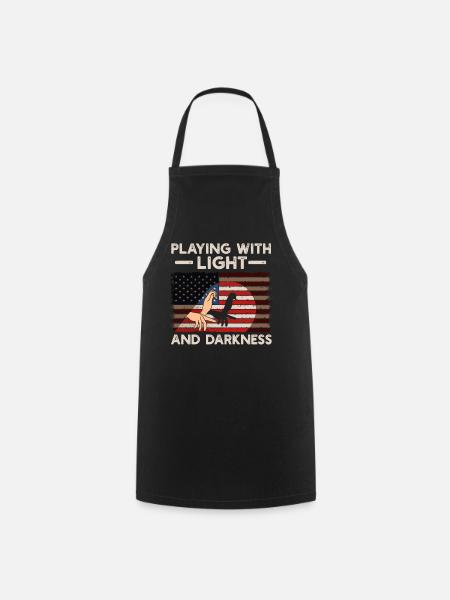 Shadow Puppetry Theater Show Art - Cooking Apron - black