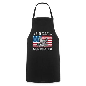 Lokaler Eierhändler American Flag Farmer - Kochschürze - Schwarz - Vorne - AI Model Male 185 dark (185cm)
