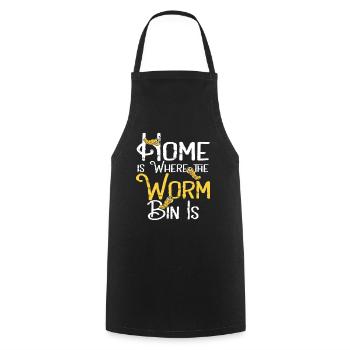 ver fermier vermicompost mignon hommes femmes - Tablier de cuisine - noir - Devant - AI Model Male 185 dark (185cm)