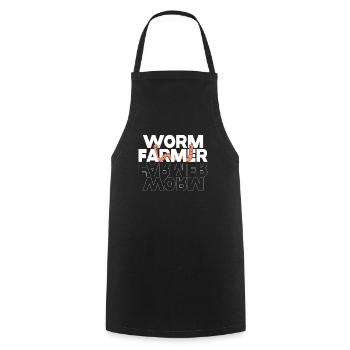 ver fermier vermicompost mignon hommes femmes - Tablier de cuisine - noir - Devant - AI Model Male 185 dark (185cm)