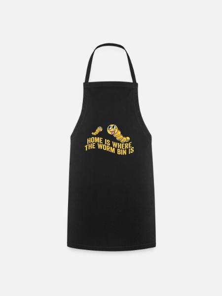 ver fermier vermicompost mignon hommes femmes - Tablier de cuisine - noir