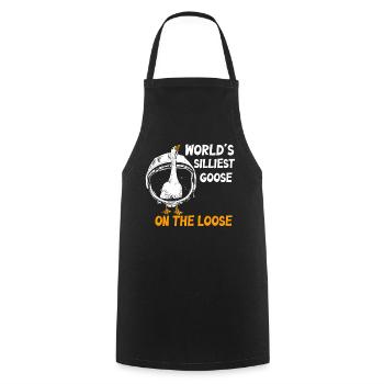 Worlds Silliest Goose On The Loose - Cooking Apron - black - Front - AI Model Male 185 dark (185cm)