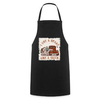 J’ai un cœur comme un camion - Tablier de cuisine - noir - Devant - AI Model Male 185 dark (185cm)