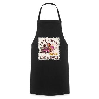 J’ai un cœur comme un camion - Tablier de cuisine - noir - Devant - AI Model Male 185 dark (185cm)