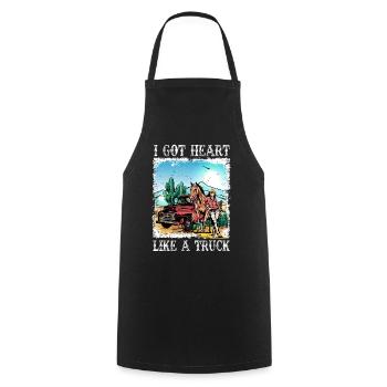 I Got A Heart Like A Truck - Cooking Apron - black - Front - AI Model Male 185 dark (185cm)