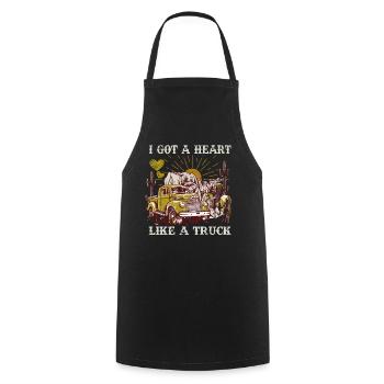 I Got A Heart Like A Truck - Cooking Apron - black - Front - AI Model Male 185 dark (185cm)