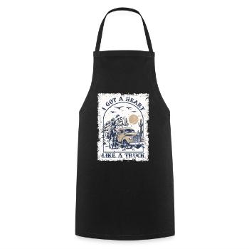 J’ai un cœur comme un camion - Tablier de cuisine - noir - Devant - AI Model Male 185 dark (185cm)