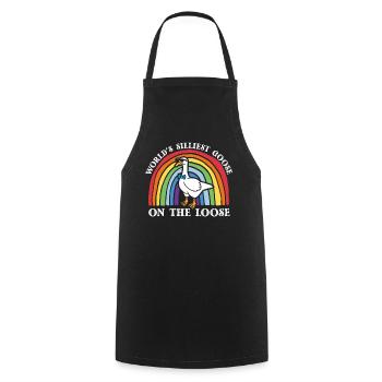 Worlds Silliest Goose On The Loose - Cooking Apron - black - Front - AI Model Male 185 dark (185cm)