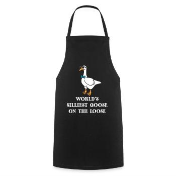 L’oie la plus stupide du monde en liberté - Tablier de cuisine - noir - Devant - AI Model Male 185 dark (185cm)