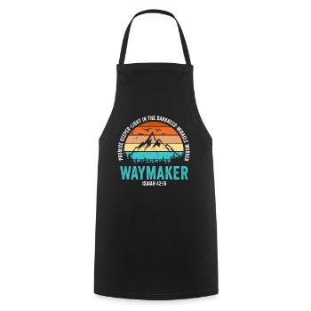 Waymaker Promise Keeper Miracle Worker - Cooking Apron - black - Front - AI Model Male 185 dark (185cm)