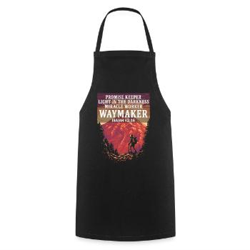 Waymaker Promise Keeper Miracle Worker - Cooking Apron - black - Front - AI Model Male 185 dark (185cm)