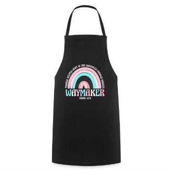 Waymaker Promise Keeper Miracle Worker - Cooking Apron - black - Front - AI Model Male 185 dark (185cm)