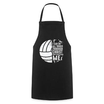 Je peux tout faire grâce au volleyball - Tablier de cuisine - noir - Devant - AI Model Male 185 dark (185cm)